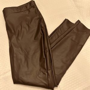 NWT Faux Leather Leggings in Chocolate